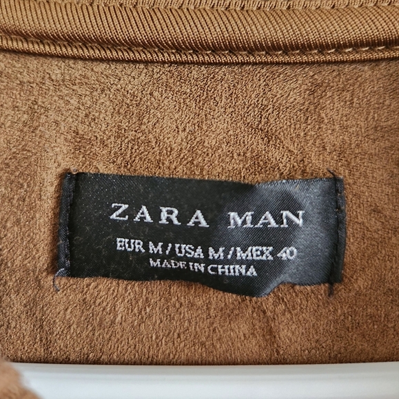 Zara Man Brown Large Pocket Sweater Size Medium Crewneck Pullover - Picture 4 of 9